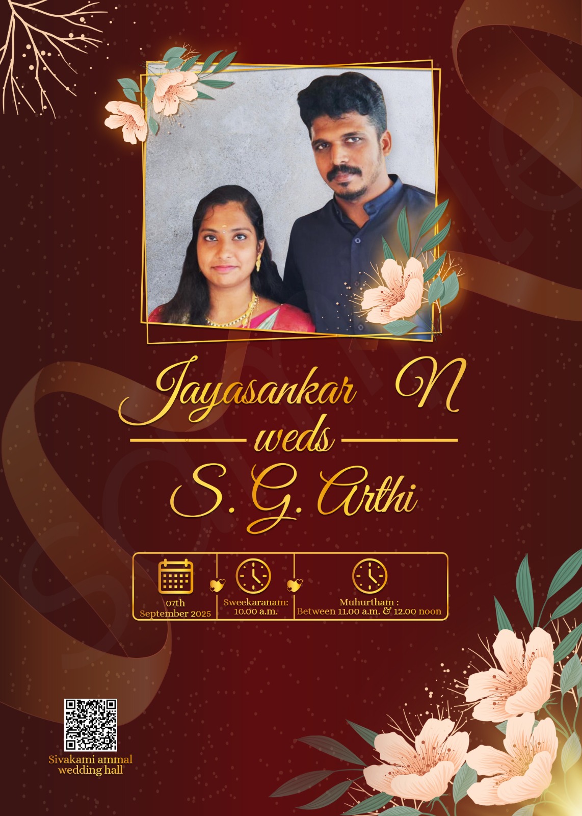 Success stories- continued.Arthi &Jayasankar